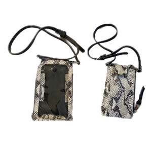 Aimee KESTENBERG OUT OF OFFICE PHONE VANILLA SNAKE CROSSBODY RFID CARRIER VGC